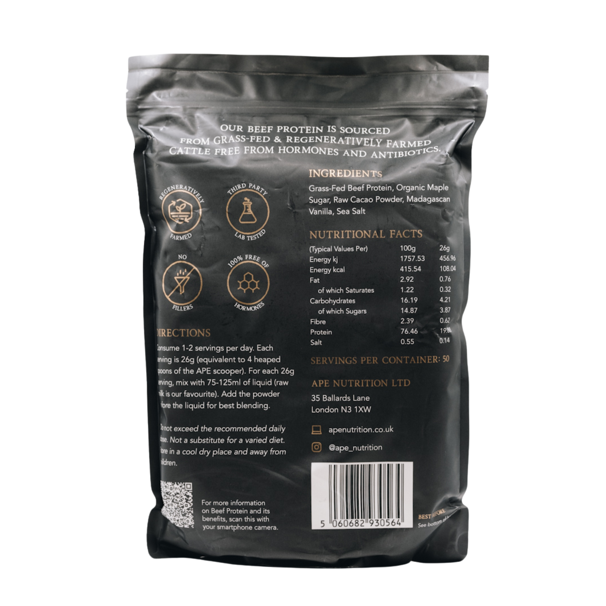 Grass-Fed Beef Protein | Raw Cacao & Maple Sea Salt